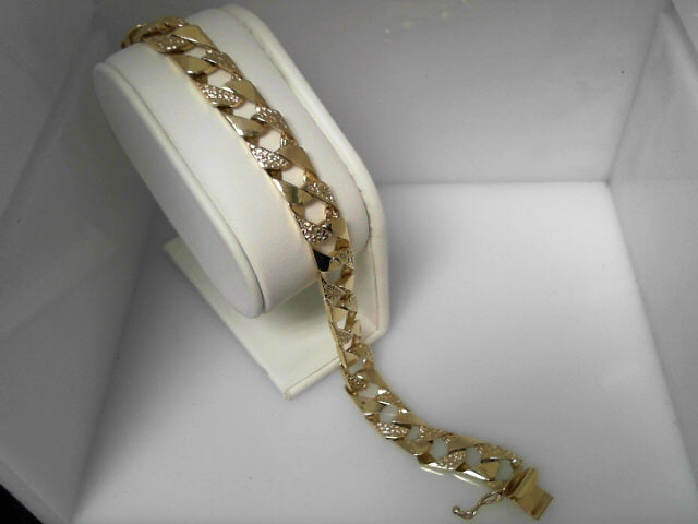 BRACELET 14KB 24.8G SQUARE 8.5'' CUBAN SQ LINK