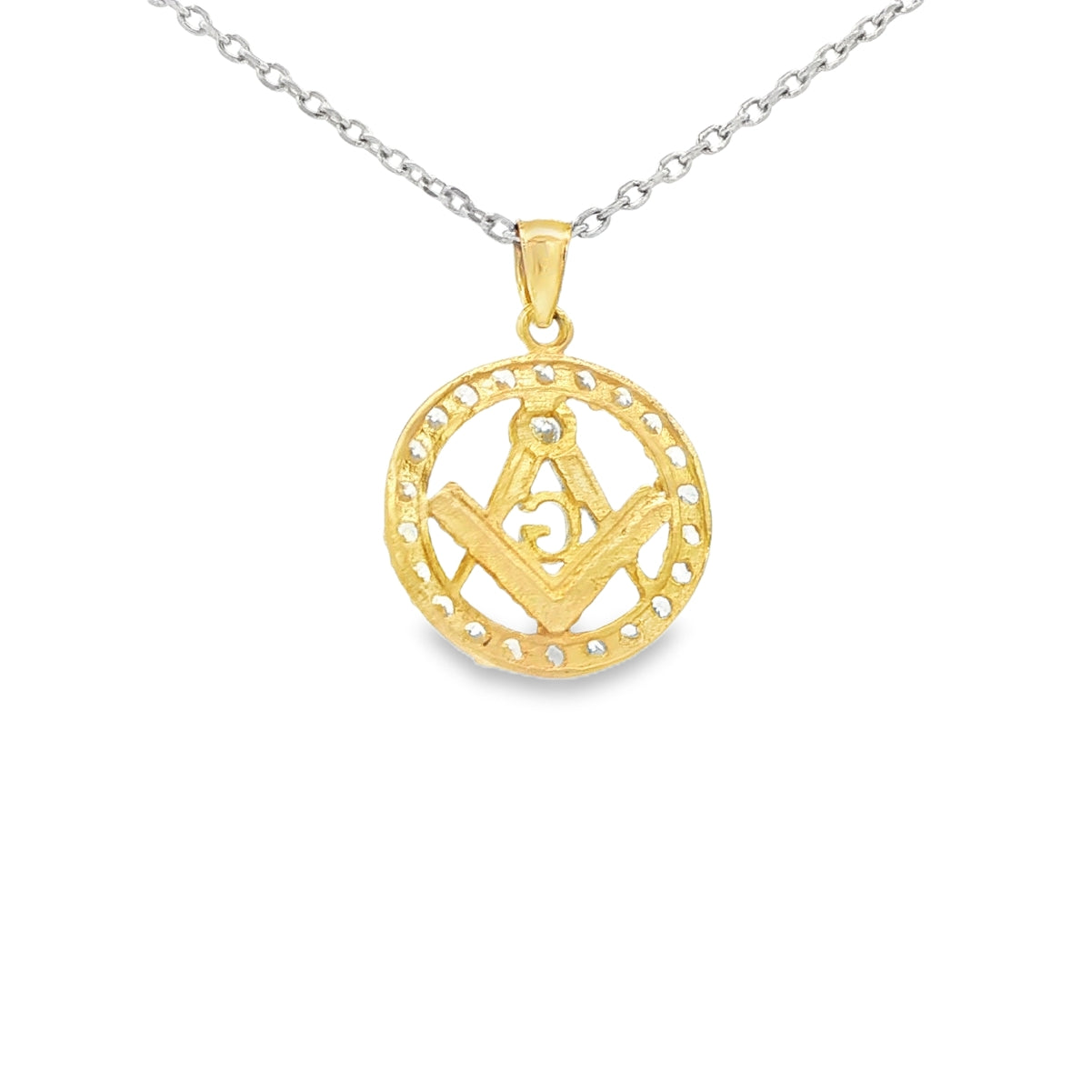 PENDANT 14K MASON CZ 2TONE