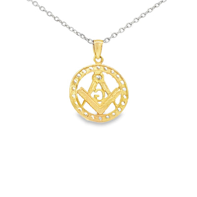 PENDANT 14K MASON CZ 2TONE