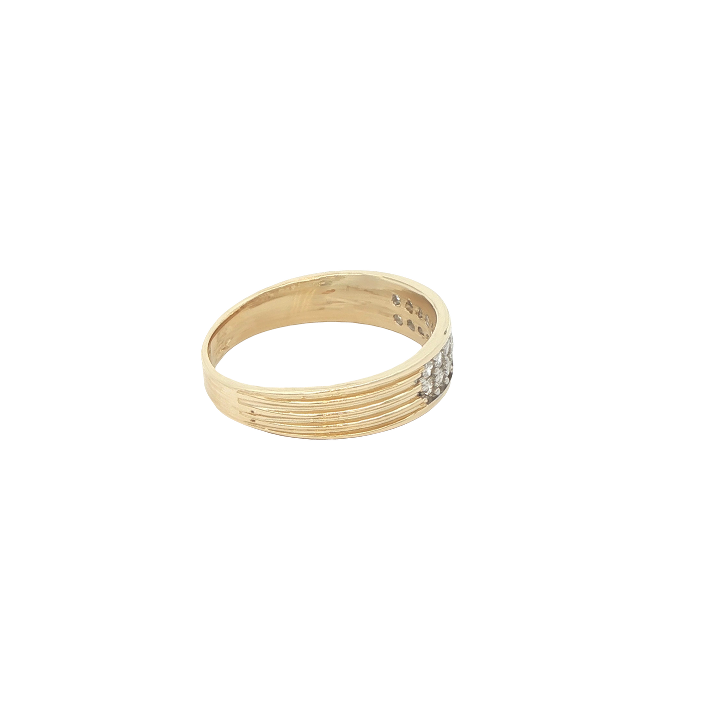 14 KARAT RING SIZE 7.25 WEIGHT: 3.2G : 5.0MM CZ 2