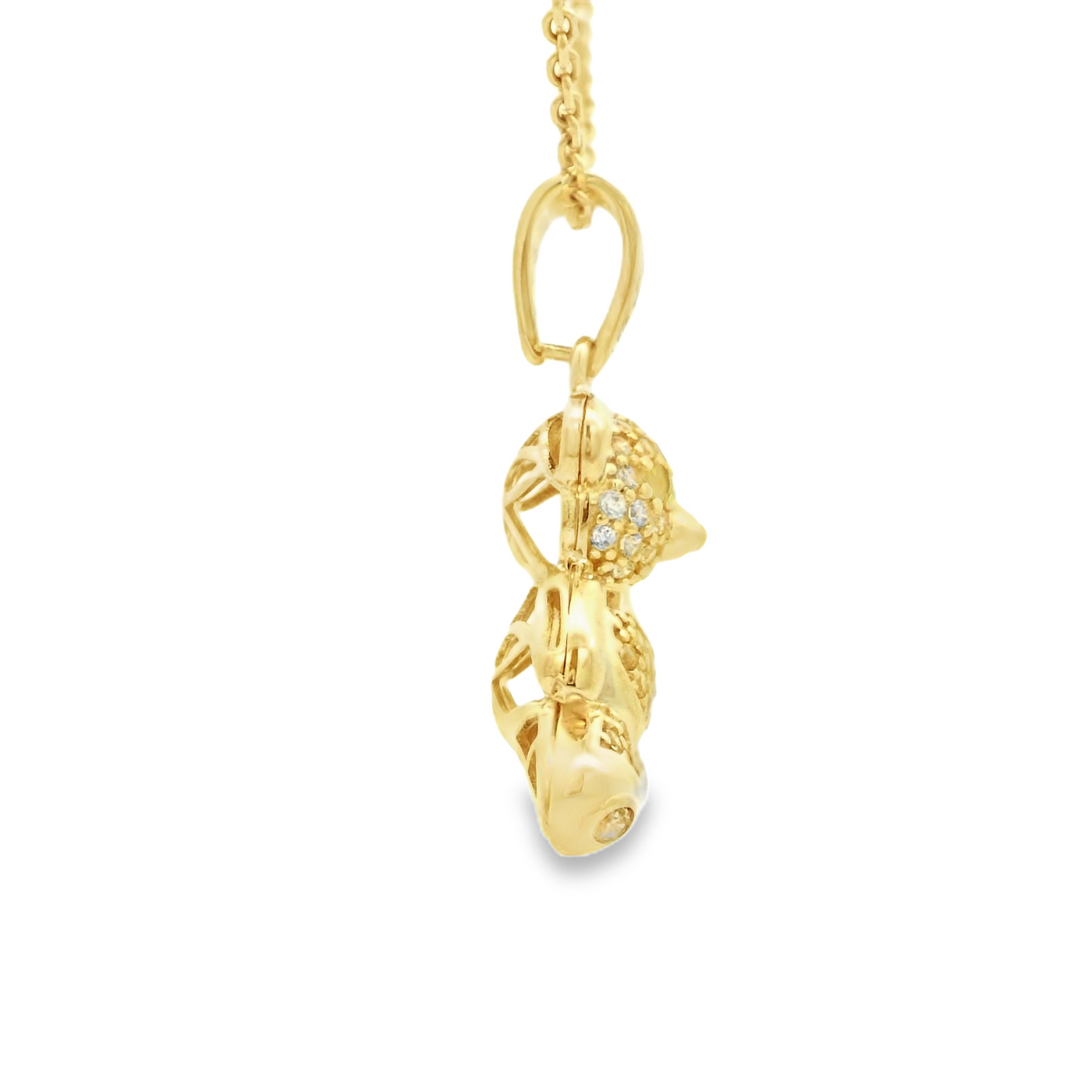 14 KARAT CHARM LENGTH 18 WEIGHT: 3.3G : CZ TEDDY B