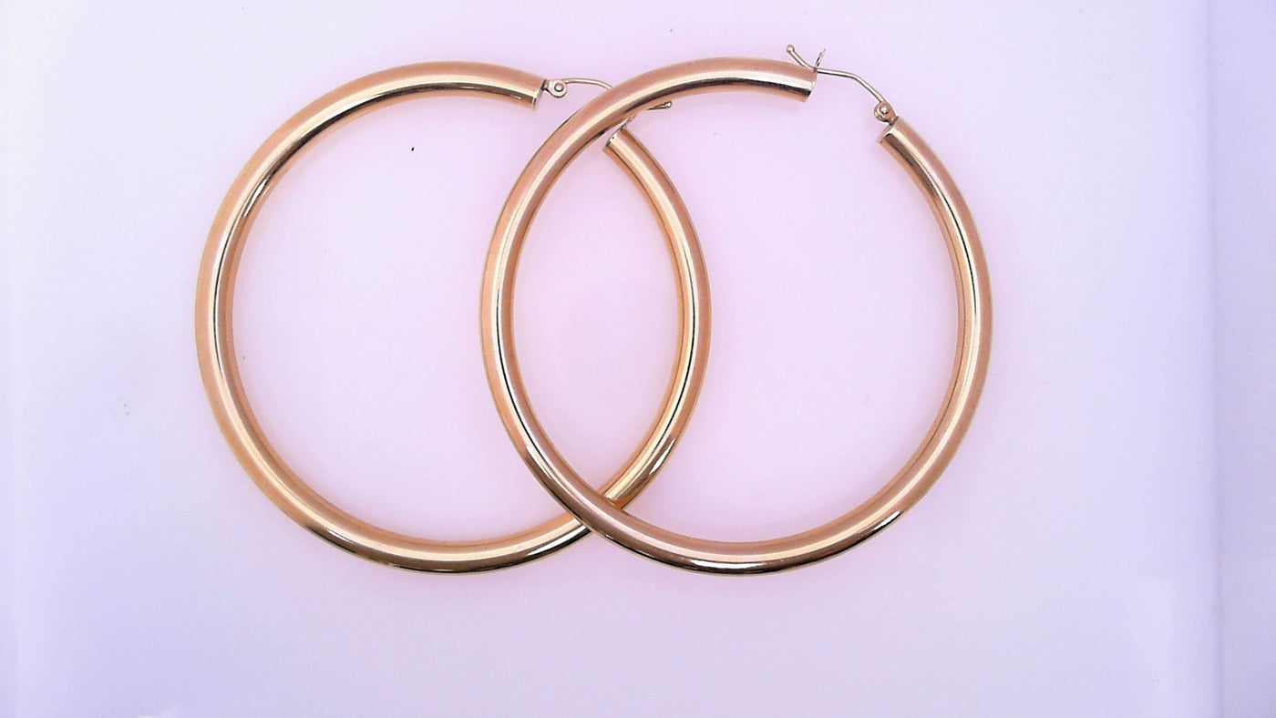 EARRINGS14 KARAT LARGE HOOP EARRINGS WEIGHT: 5.9G