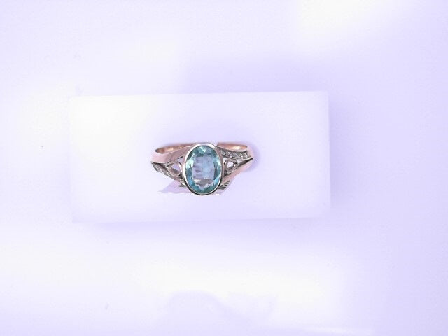 18KR Emerald Oval 1.5ct Diamond #7.5 4.0g
