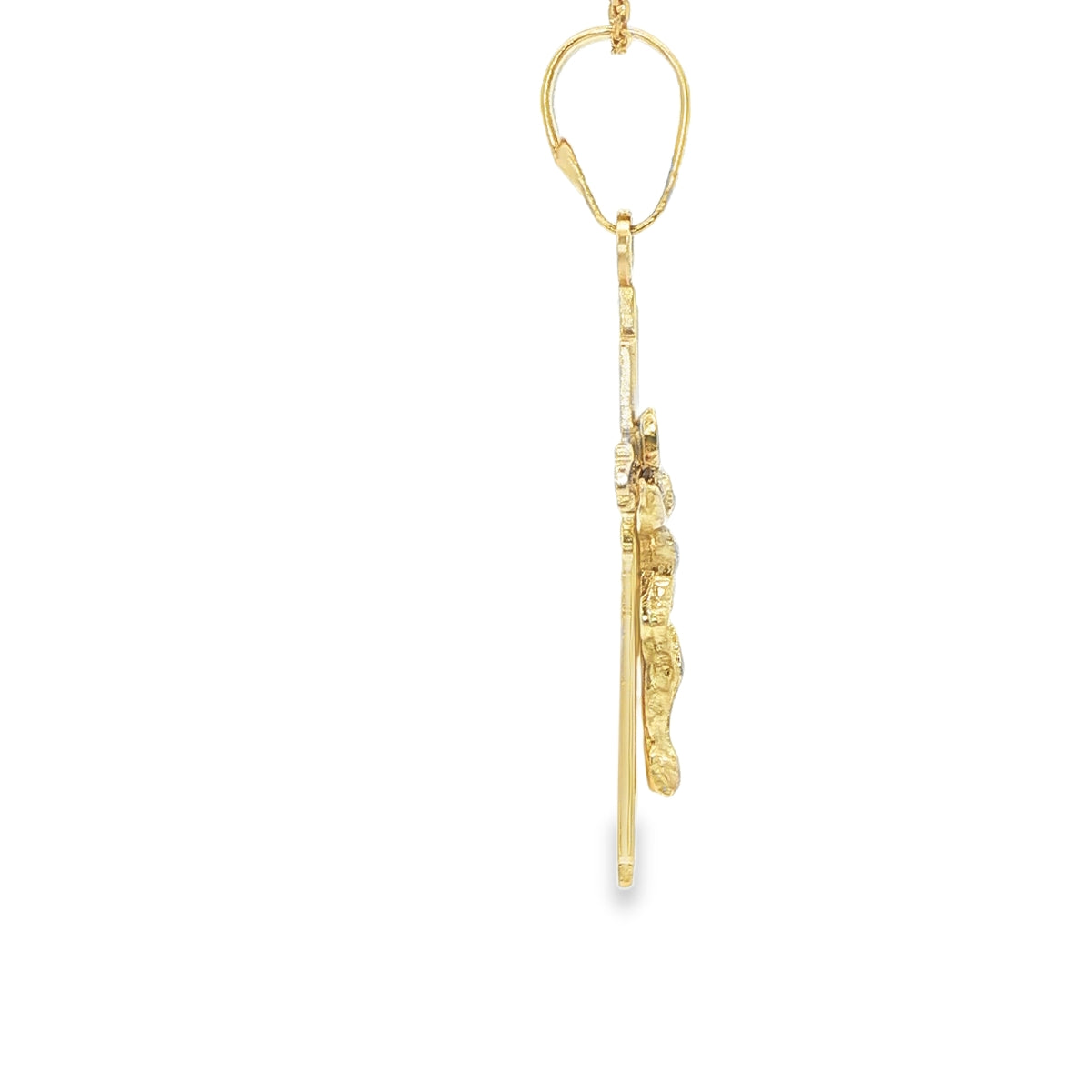 14 KARAT CHARM WEIGHT: 2.8G  CRUCIFIX CROSS ART DE
