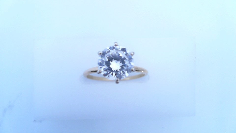 14 KARAT RING SIZE 7 WEIGHT: 2.6G : CZ SOLITAIRE 6