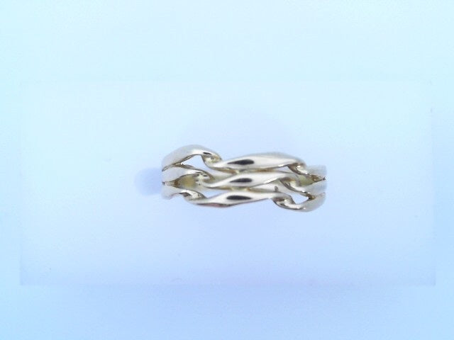 14 KARAT RING SIZE 6 WEIGHT: 1.9G : 3 ROW WAVE RIN