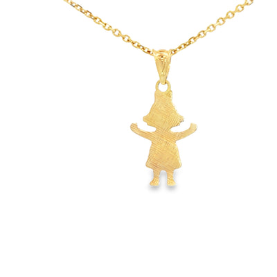 PENDANT 14KP GIRL 3TONE MINI GIRL CLOVER STOMACH