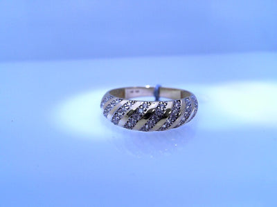 RING 14KR 3.4G #10.5 CZ STRIPE - Y