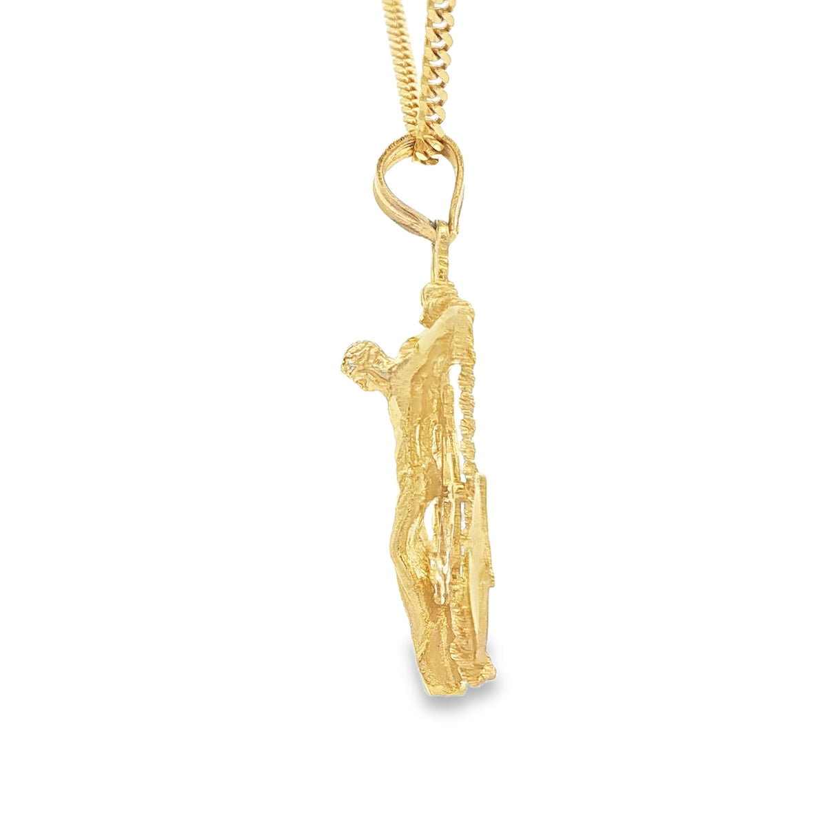 14K PENDENT 6.5G ANCHOR JESUS DC TEXTURED FINISH