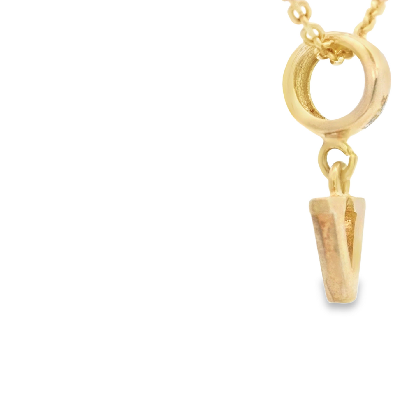 PENDANT 14K V Letter BailRing