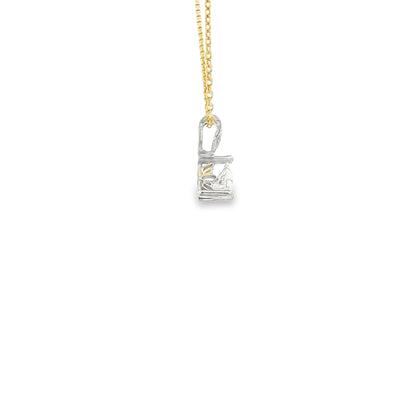 14 KARAT PENDANT NATURAL DIAMOND 2 TONE 2 BEZELS SLIDER