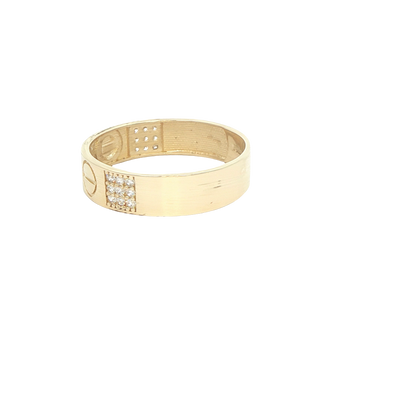 14 KARAT RING SIZE 10 WEIGHT: 2.8G : 5.2MM CZ SCRE