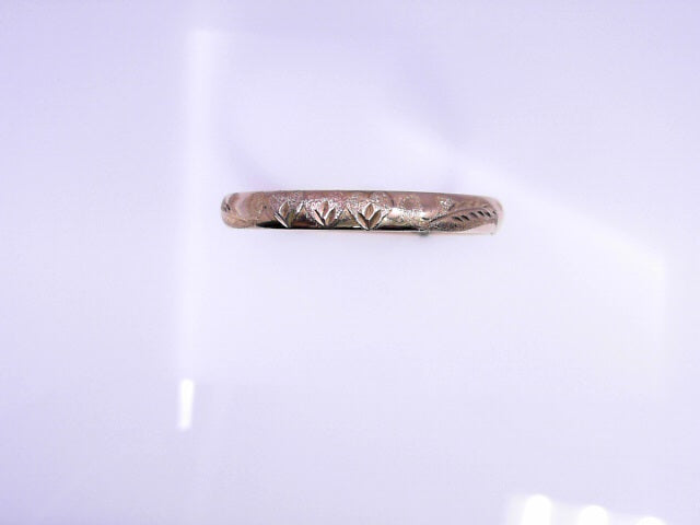 14KB 7.7G BANGLE HEART LEAF PATTERN