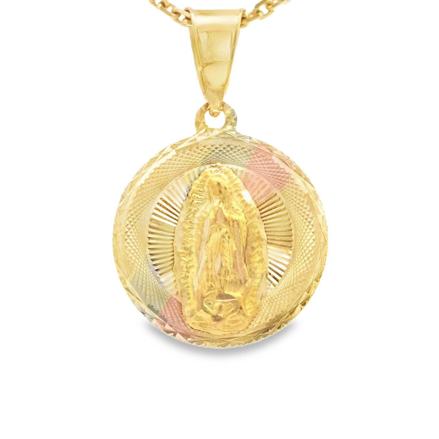 14KP Guadalupe Medal TriGold Dc