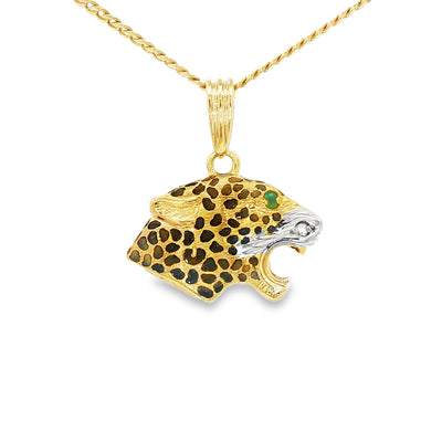 18 KARAT CHARM WEIGHT: 7.2G : SPOTTED PANTHER HEAD