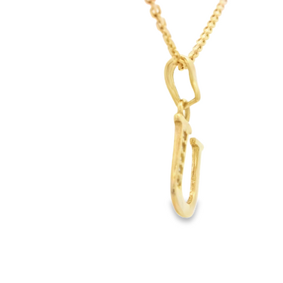 PENDANT 14K CZ LETTER U