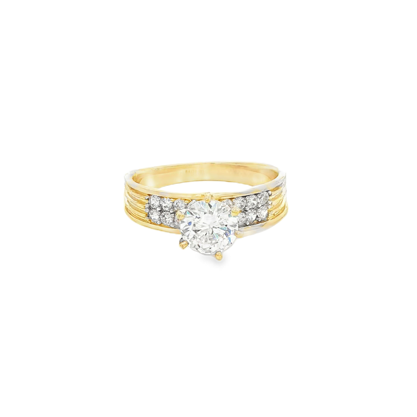 14 KARAT RING SIZE 7.25 WEIGHT: 3.2G : 5MM CZ SOLI