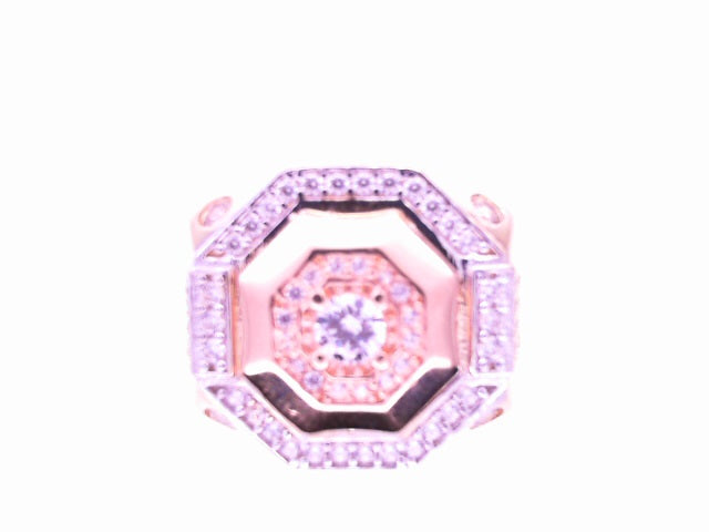 14 Karat Ring Size 9.75 Weight: 7.1G r: CZ OCTOGAN