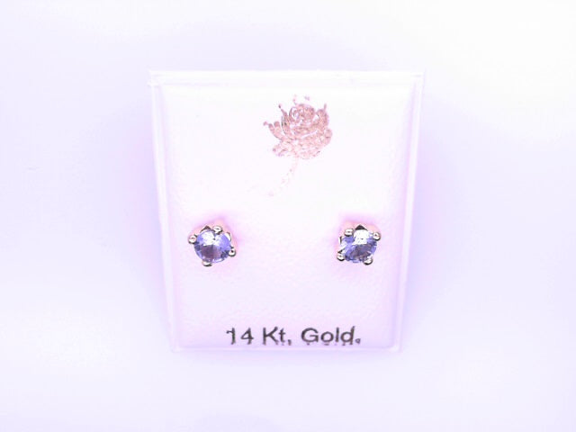 14 KARAT STUD EARRINGS WEIGHT: 0.8G : 5MM CZ CLEAR