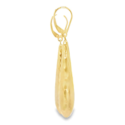 14 KARAT DROP EARRINGS LEVER BACK DC RAINDROP DANGLE