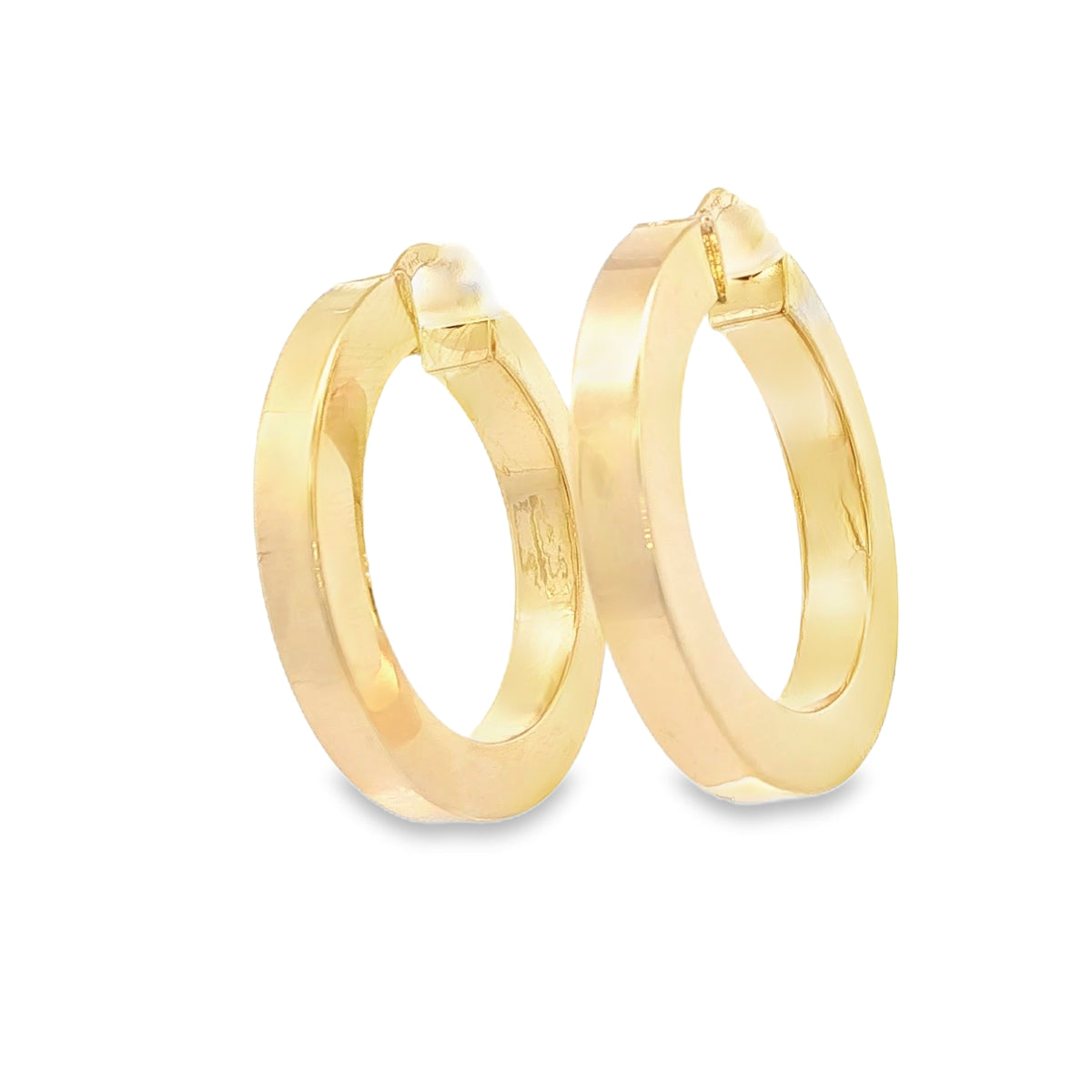 14 KARAT MEDIUM HOOP EARRINGS 27MM CHUBBY ROUND