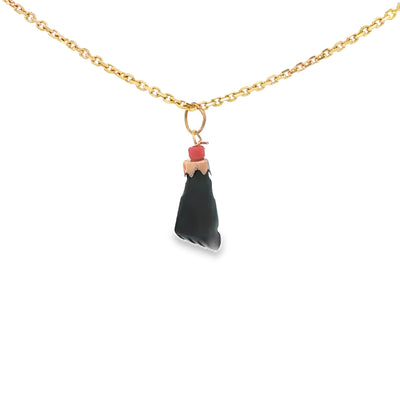 14K Azabache Hand Coral 12mm