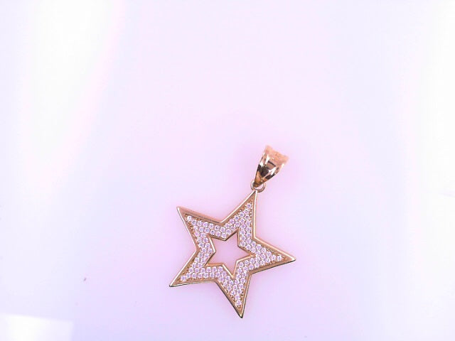 PENDANT 14K 2.6G STAR CZ STAR NEGATIVE CENTER