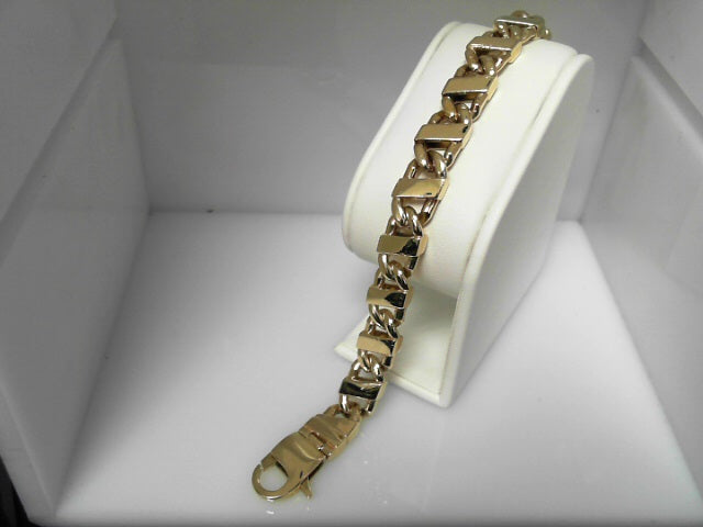 BRACELET 14KB 50.7G MARINER #8 GUCCI BAR CENTER