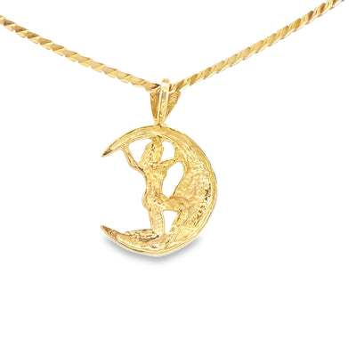 PENDANT 14K 3.1G Women Holding Moon