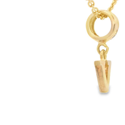 PENDANT 14K V Letter BailRing