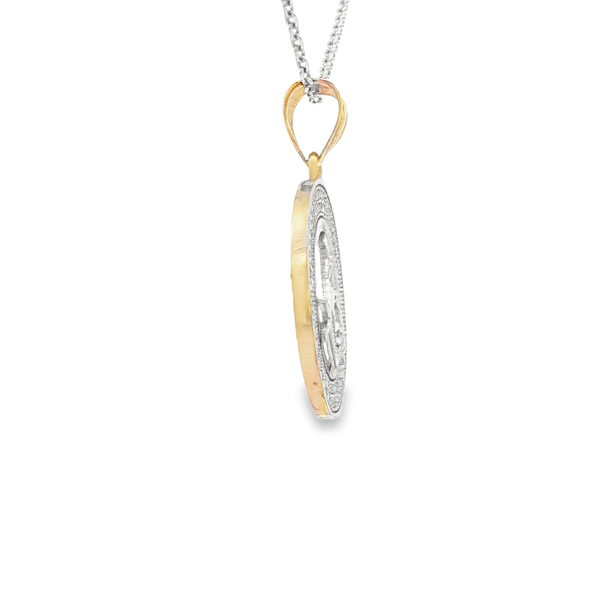 PENDANT 14K 3.1G Medal MASON CZ