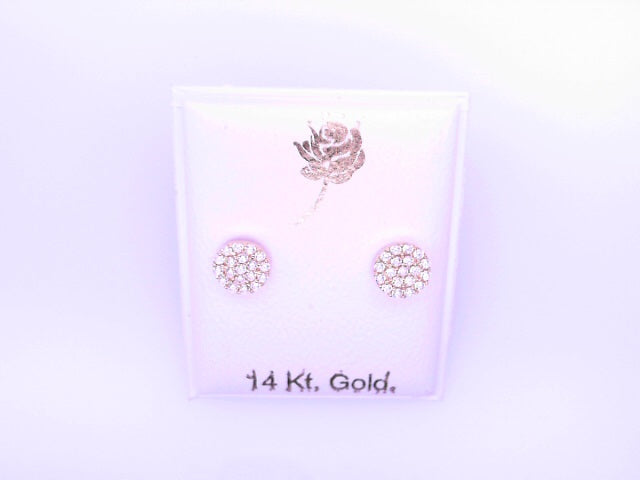 14 KARAT STUD EARRINGS WEIGHT: 0.8G : 5MM CZ CLEAR