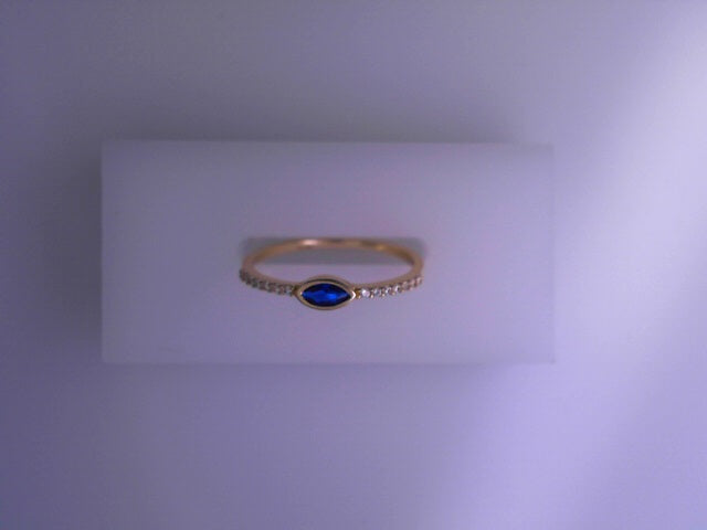 RING 14KR 1.1G MARQUIS TOP #7.5 CZ BLUE MARQUIS CZ