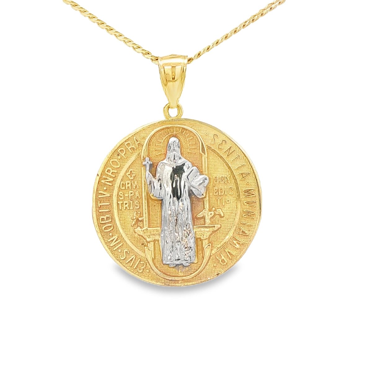 PENDANT 14KP 5.9G SAINT SAINT BENEDICT ROUND