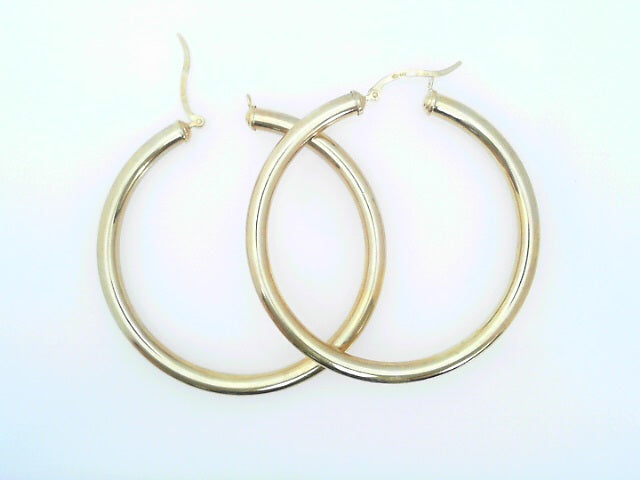 EARRINGS 14 KARAT LARGE HOOP EARRINGS WEIGHT: 5.5G