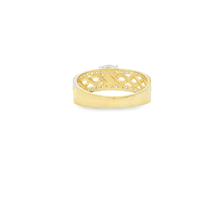 14 KARAT RING SIZE 7.75 WEIGHT: 2.6G : 6MM CZ SOLI