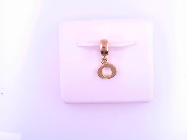 PENDANT 14K O Letter TINY 0.9g BailRing