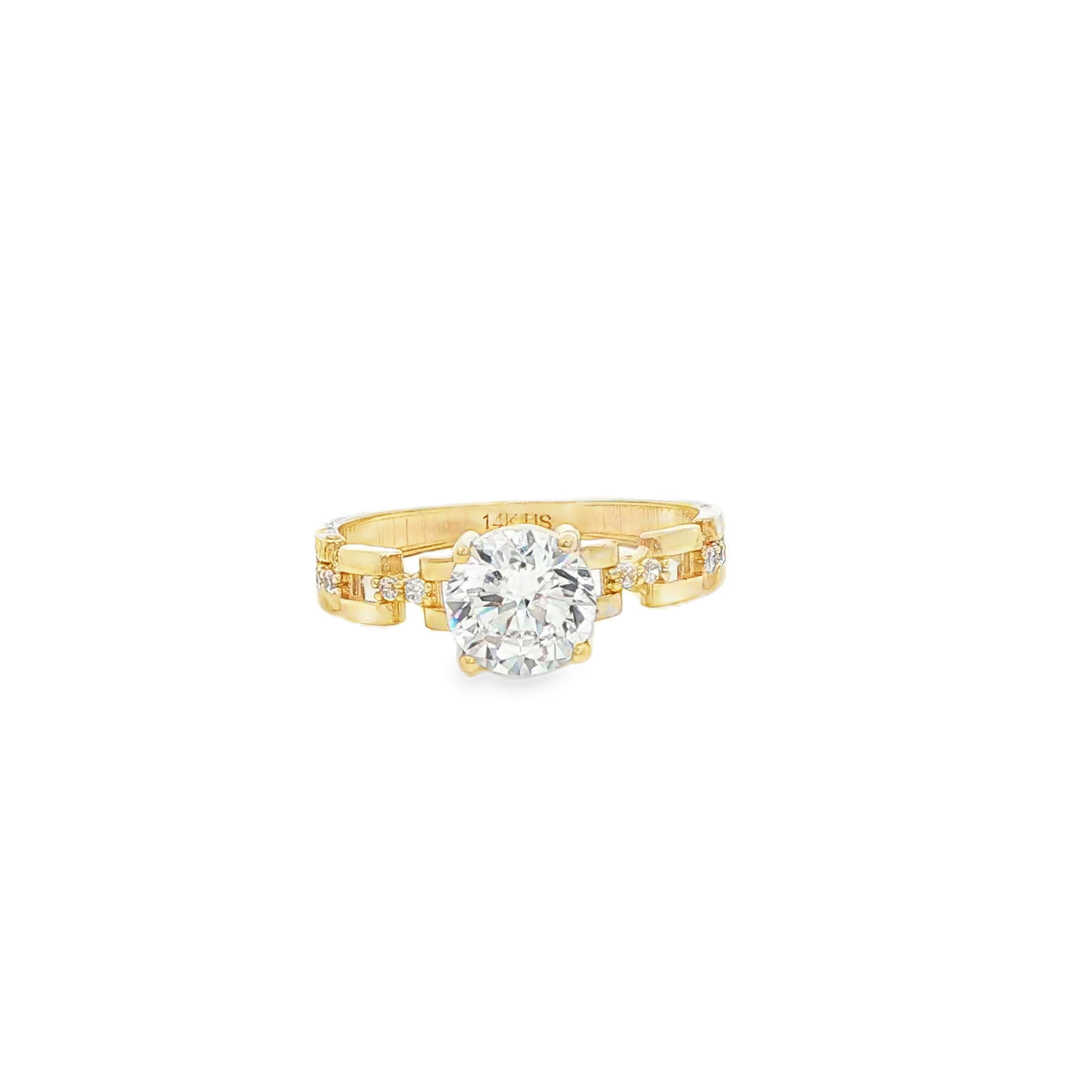 14 KARAT RING SIZE 7 WEIGHT: 2.0G : 3.2MM CZ SOLIT