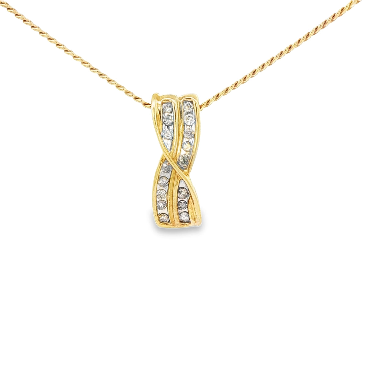 14 KARAT PENDANT NATURAL DIAMOND SLIDE PENDANT