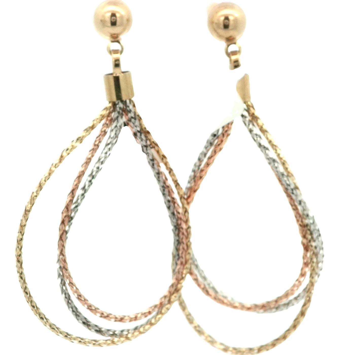 14K DC OVAL DROP EARRINGS