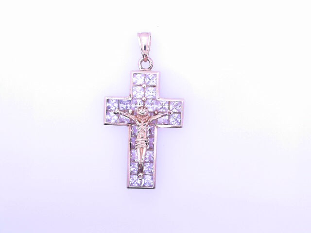 14KP 5.0G JESUS CROSS CZ JESUS BOXY CROSS