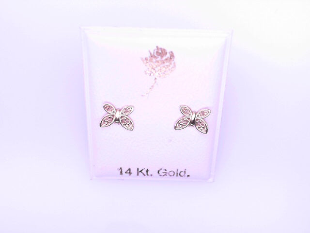 14 KARAT STUD EARRINGS WEIGHT: 0.8G : 5MM CZ CLEAR