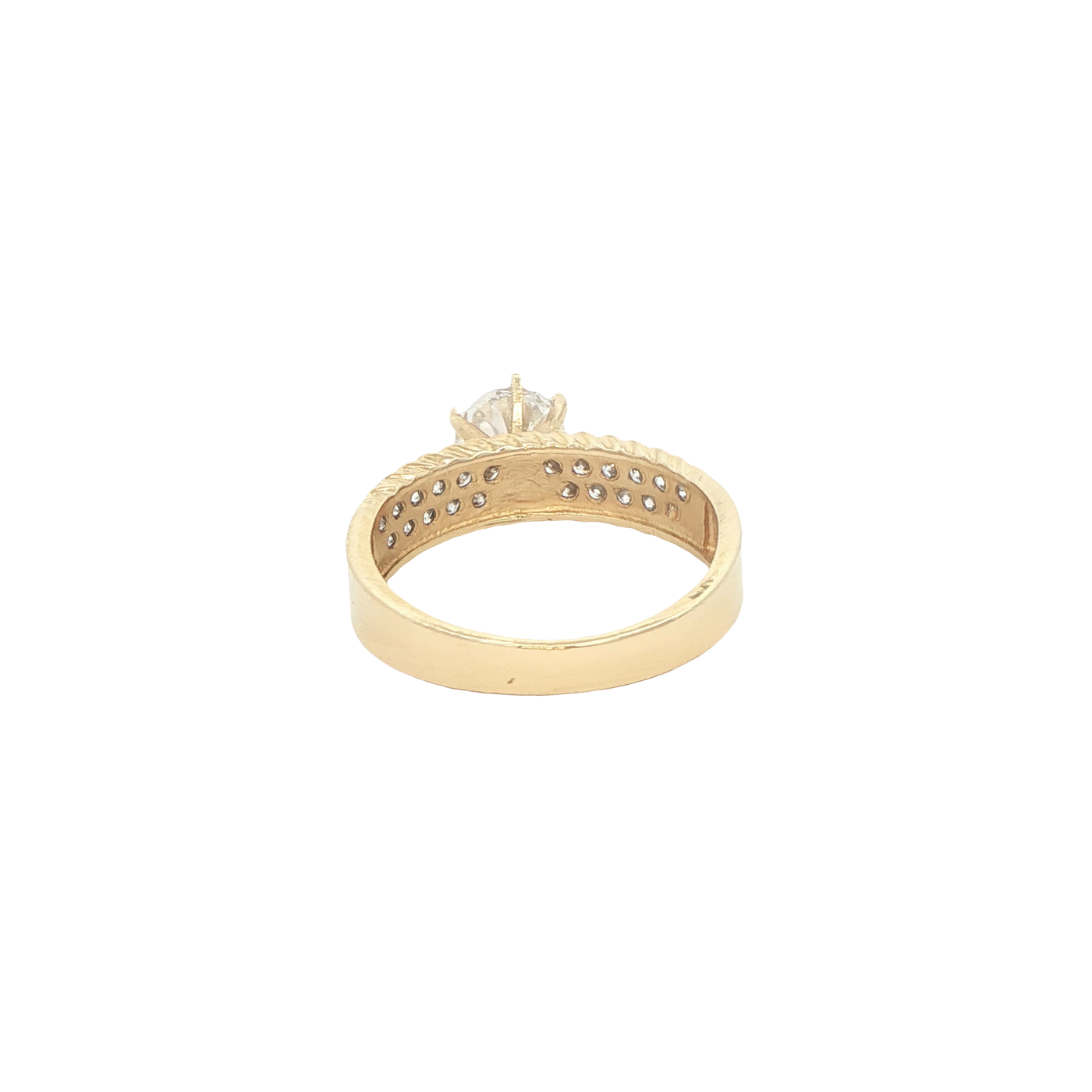 14 KARAT RING SIZE 7.5 WEIGHT: 3.5G : 4.9MM CZ SOL