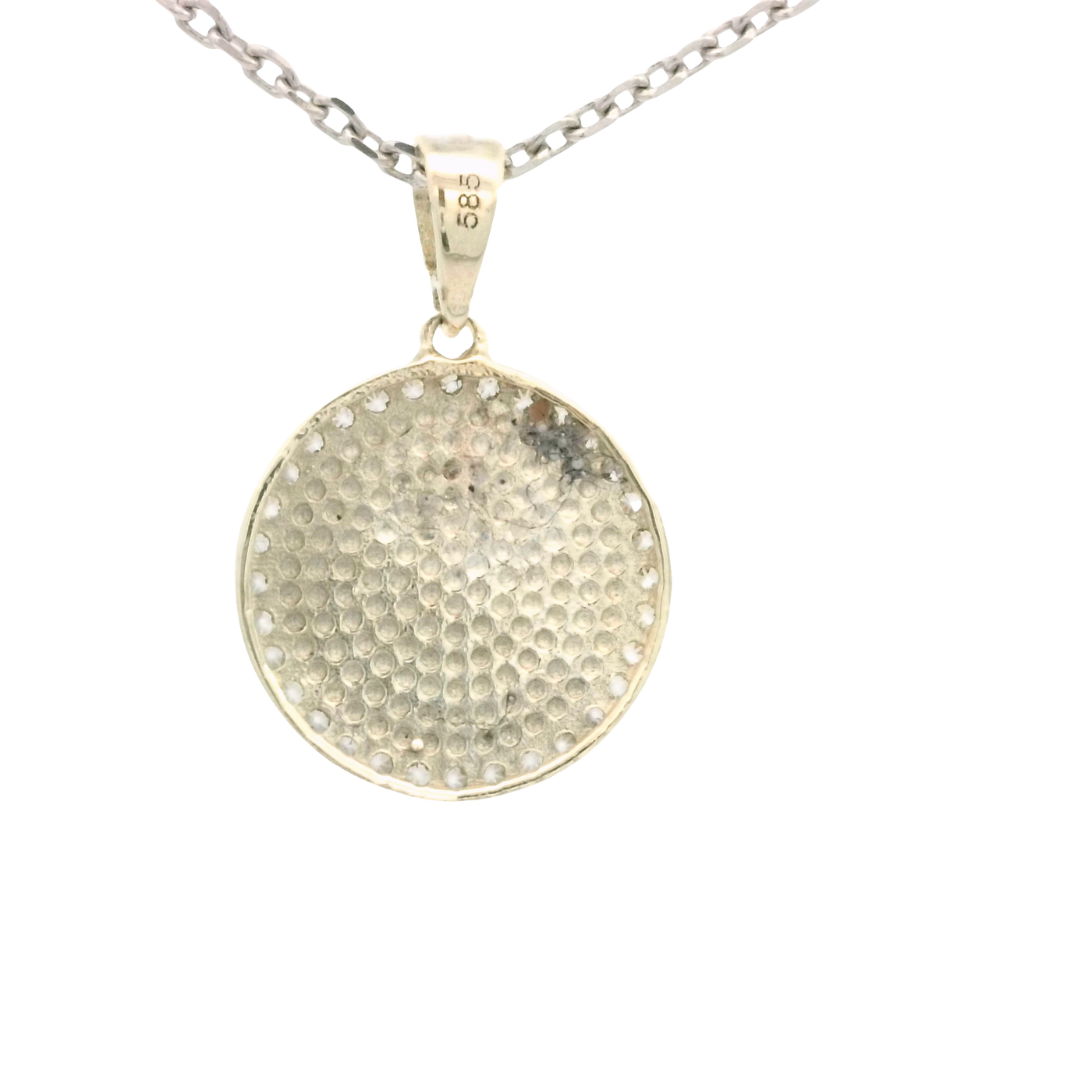 PENDANT 14KP ROUND CZ STYLE CHANEL