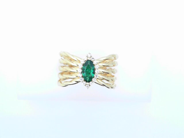 14KR 4.8G MARQUIS #73/4 CZ GREEN SHANK 5 LAYERS