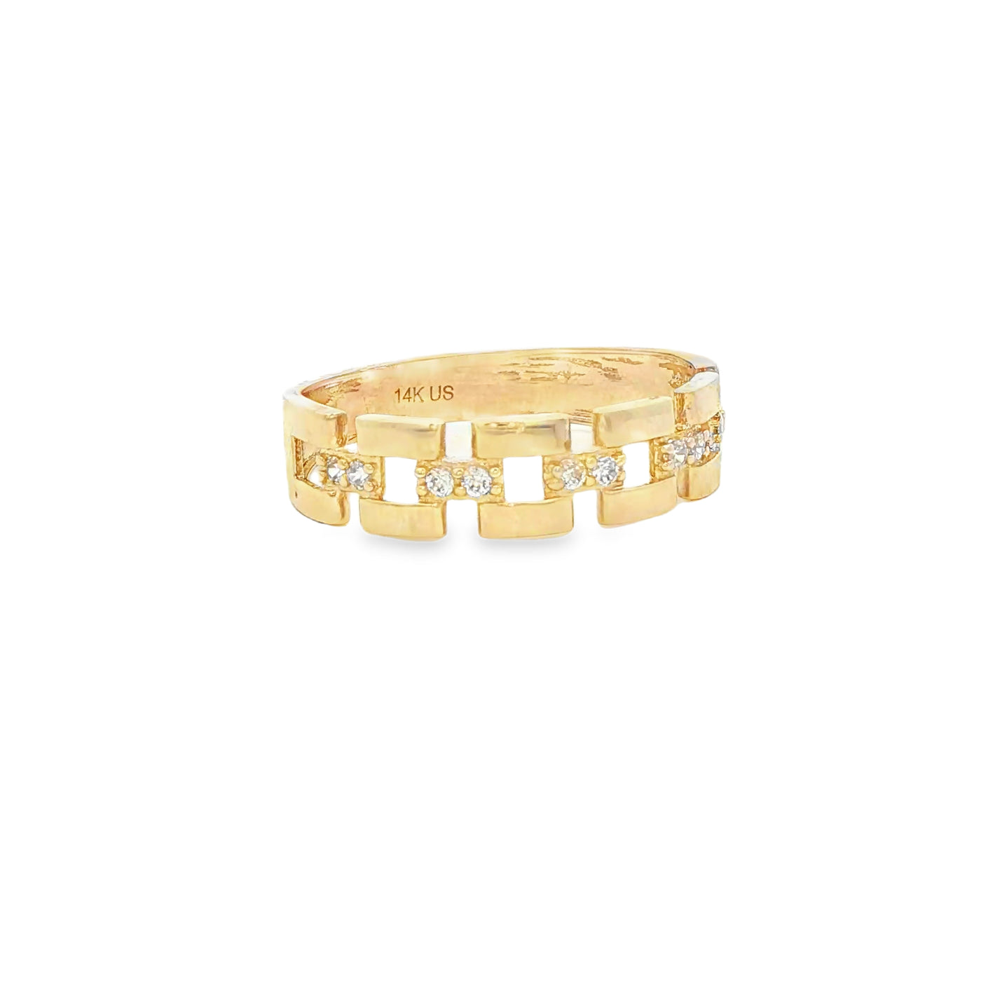 14 KARAT RING SIZE 10 WEIGHT: 2.7G : 5.4MM CZ OPEN