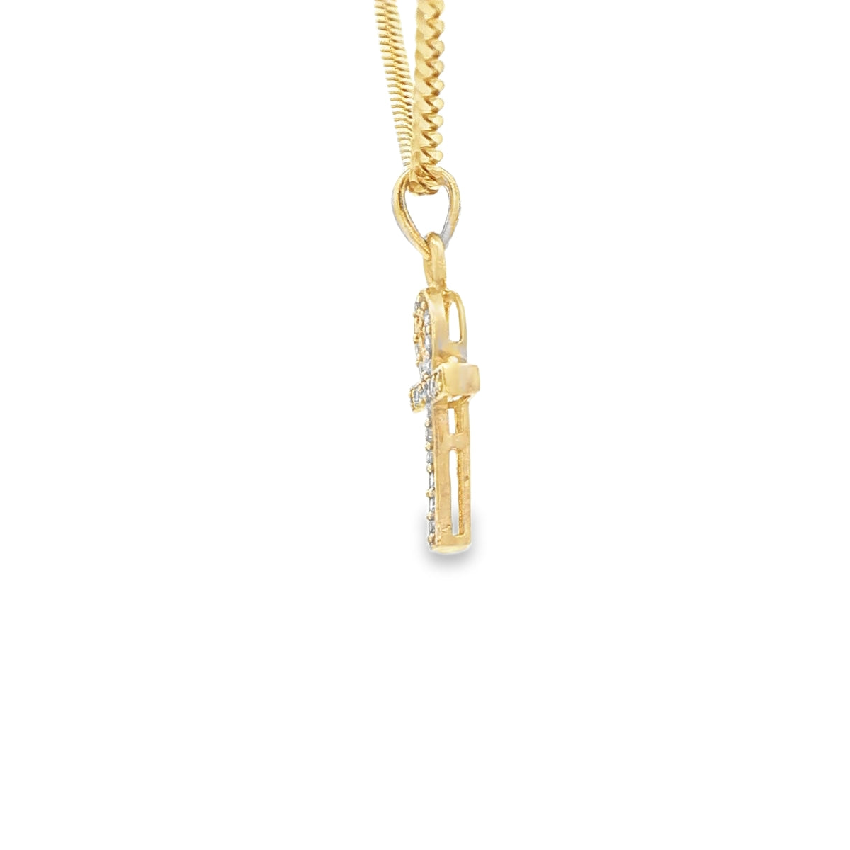 14 KARAT CHARM  CZ ANKH