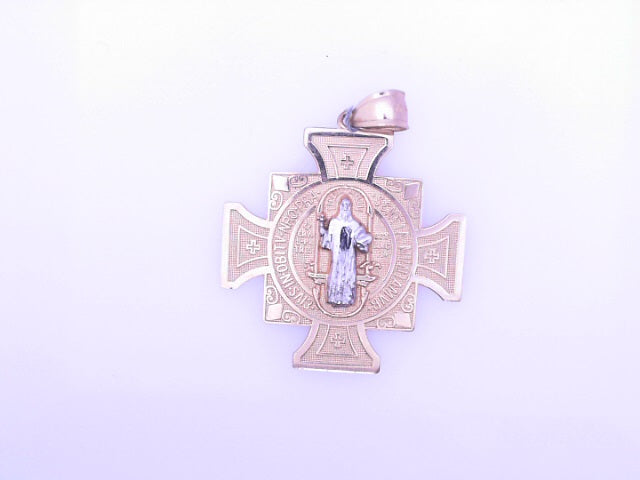 14KP 5.5G SAINT SAINT BENEDICT CROSS MEDAL