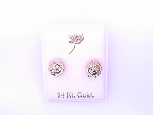 14 KARAT STUD EARRINGS WEIGHT: 0.8G : 5MM CZ CLEAR