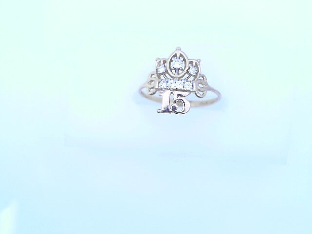 14KR 1.5G  #61/4 CZ 15 ANOS CROWN